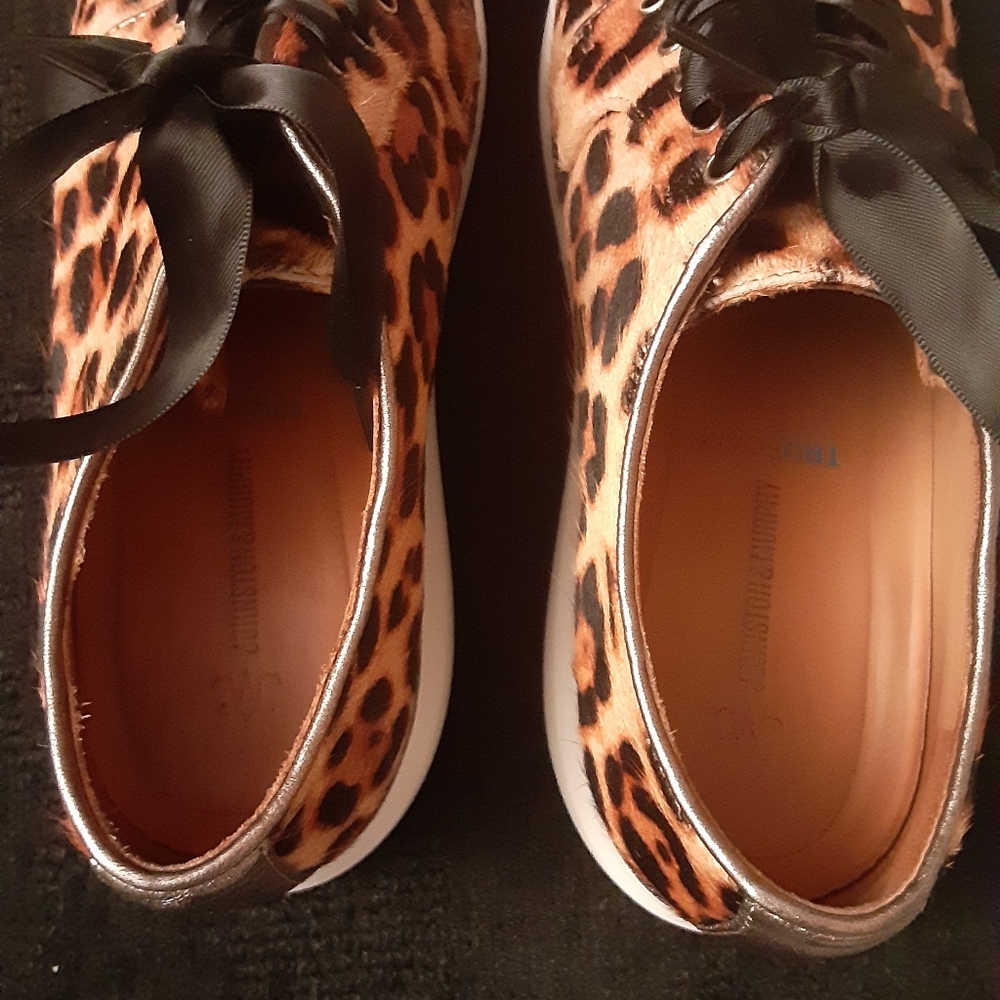 Johnston & Murphy Leopard Print Sneakers with Black Accents - Picture 2 of 10